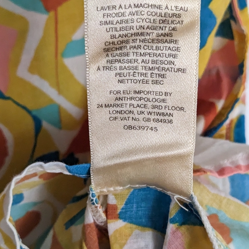 Anthropologie Danielle Kroll Brooklynite Printed Top shirt Medium - Picture 7 of 10